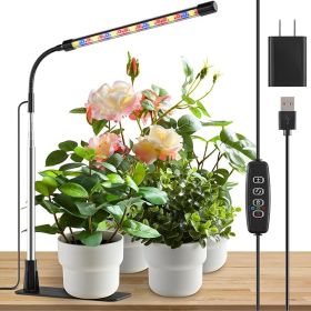 Grow Lights for Indoor Plants, Full Spectrum LED Plant Lights with Base, Adjustable Height 6.5"-26", 10 Dimmable Levels, Auto Timer 3/9/12H