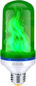 Green Led Flame Light Bulb LED Decorations Fire Light Bulbs - Upgraded Bars Porch Light Bulb Flickering Fire LED Lamps for Indoor/Outdoor/Holiday
