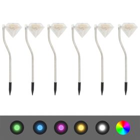 Garden Lamp Set of 6 Silver PP 3.5x3.1x11.6 in Solar