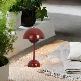 Nordic Danish Flower Bud Table Lamp, Wedding Room, Bedroom, Desk Decoration, Lamp, Bedside Lamp (Rechargeable) FAN2610 (Color: Red)