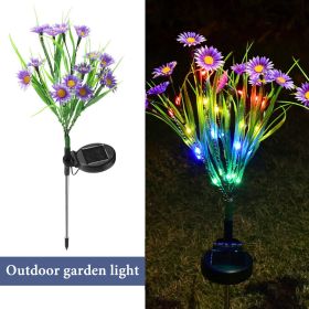 Solar Garden Lights LED Flower Stake Lamp Outdoor Yard Waterproof Patio Decor (Package: 3 Pack, Color: Purple)