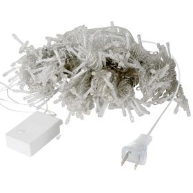 3M 300 LEDs String Curtain Light IP44 String Fairy Lights Party Xmas Decor Lamps W/ Remote (Color: White, size: 3-Pack)