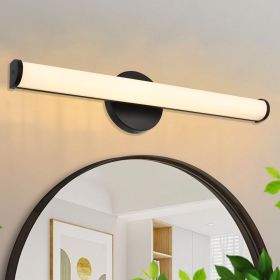 24-Inch LED Bathroom Vanity Light Fixture, 3000K Black Vanity Lighting with Frosted Acrylic Lampshade (size: 24-Inch)