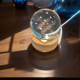 Crystal Ball Lamp -Transparent Sphere Refracts Light, Dreamy and Brilliant When Lit, Adding Romantic Atmosphere to the Space (style: A)