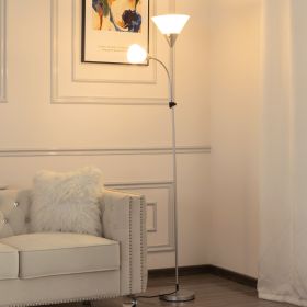 71.3' Torchiere Floor Lamp (Main Material: Metal, Main Color: Silver)